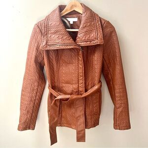 New York & Company vegan textured leather jacket XS